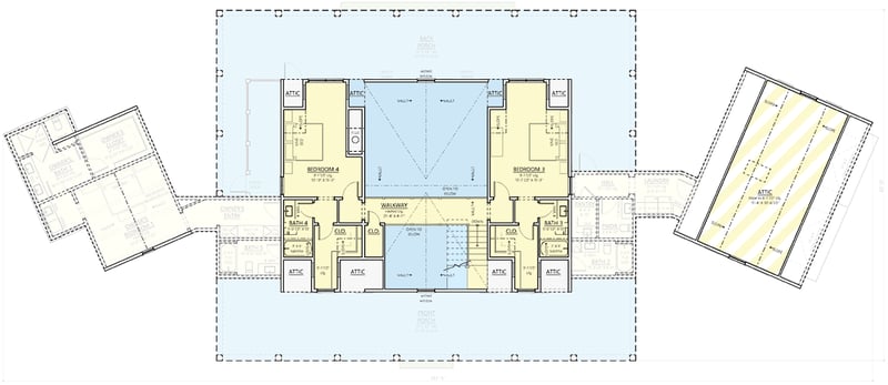Plan 865025SHW: Modern Farmhouse with Angled Garage and Two-Story Great Room - Floor Plan - 2nd Floor - Country, Farmhouse, Modern Farmhouse, Ranch, Traditional, Transitional