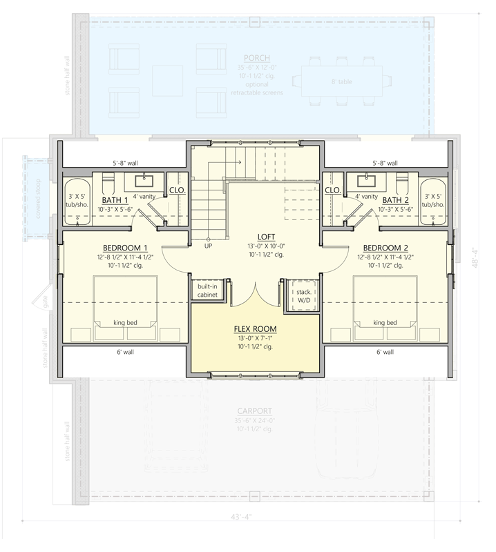 Plan 865027SHW: Detached 2-Car Garage Plan with 2-Bed Guest Suite - 1220 Sq Ft - Floor Plan - Optional Second Level Included - Carriage, Farmhouse, New American