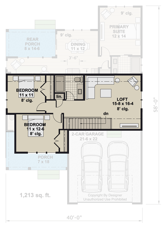 Plan 140007RK: Charming Two-Story Home Plan with Loft and Main Floor ...