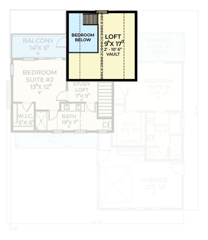 Plan 280238JWD: Modern Farmhouse with Lofted Third Floor and Outdoor Living Galore - Floor Plan - Loft Level - Contemporary, Farmhouse, Transitional