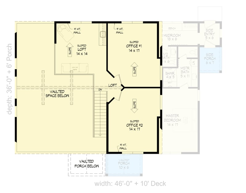 Plan 680568VR: Modern Mountain Retreat with Spacious Loft and Two Home Offices - Floor Plan - 2nd Floor - Mountain