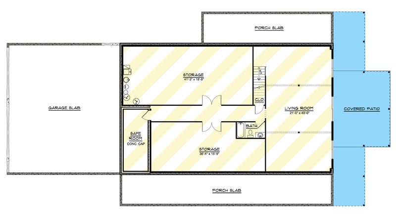 Plan 135365GRA: Expansive Rustic Farmhouse Ranch Walkout Home with Wrap-Around Porch & 4-Car Garage - Floor Plan - Unfinished Basement - Barndominium, Farmhouse