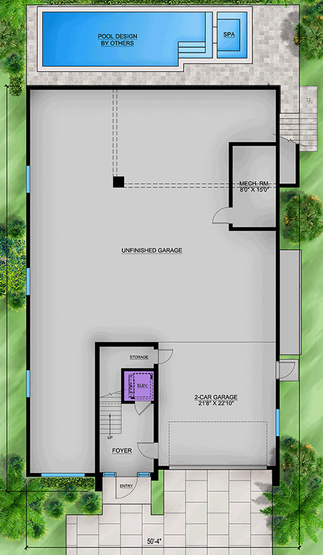 Plan 86162BW: Contemporary Luxury Home with Expansive Garage and Open Layout - Floor Plan - Ground Level