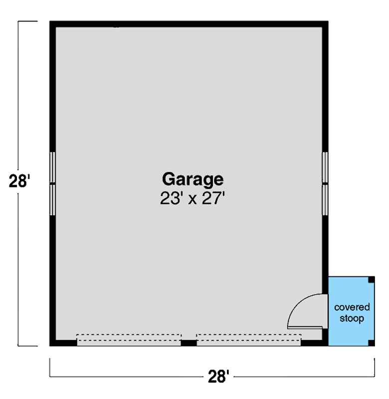 Plan 720125DA: Spacious Detached Garage with Two-Car Capacity - Floor Plan - Main Level - Traditional