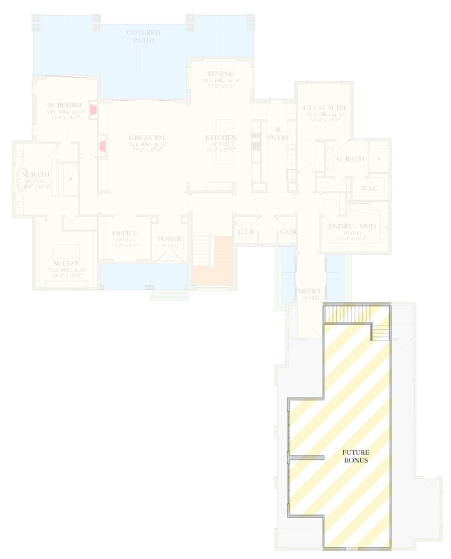 Plan 490138NAH: Timeless Farmhouse with Spacious Living Areas and Bonus Room - Floor Plan - Future Bonus Room - Farmhouse, Traditional