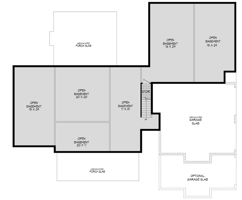 Plan 680570VR: Modern Farmhouse with Expansive Porches and Home Office - Floor Plan - Basement Level - Farmhouse, Modern Farmhouse