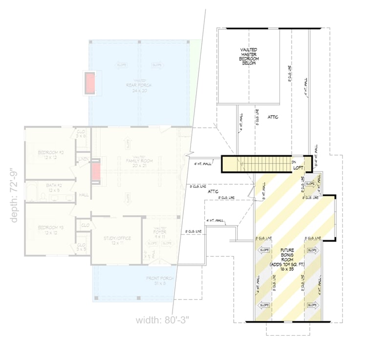Plan 680571VR: Inviting Modern Farmhouse with Spacious Bonus Room and Outdoor Comfort - Floor Plan - Optionally Finished Bonus Room - Modern Farmhouse, New American