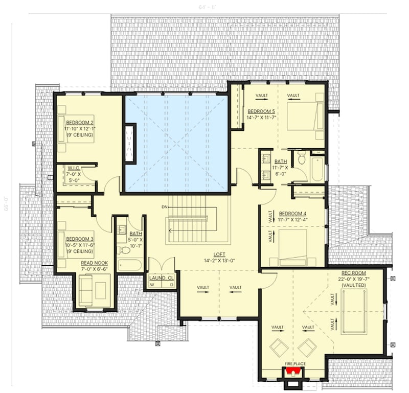 Plan 330027WLE: Luxurious Transitional House Plan with Spacious Interiors and Five Bedrooms - Floor Plan - 2nd Floor - Transitional