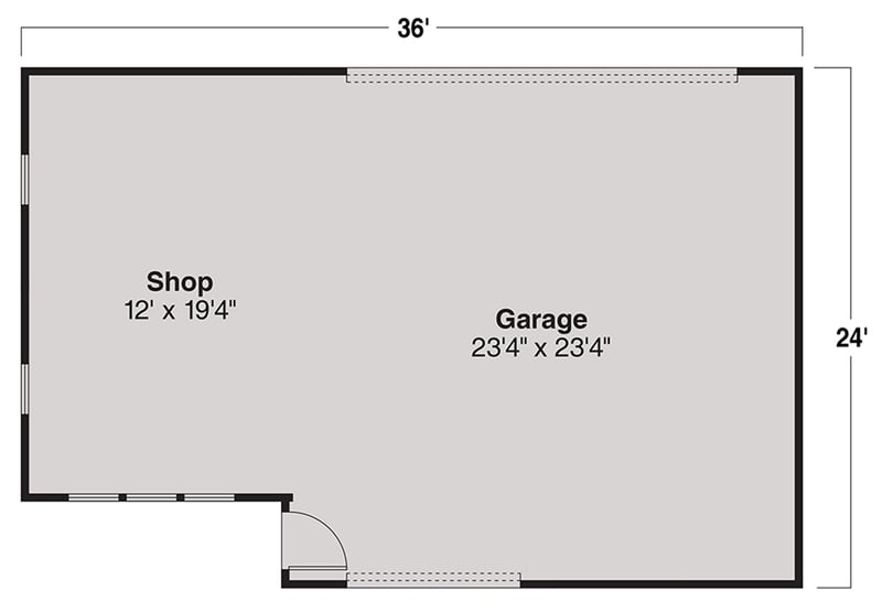 Plan 720128DA: Versatile Detached Garage with Workshop - Floor Plan - Main Level - Traditional