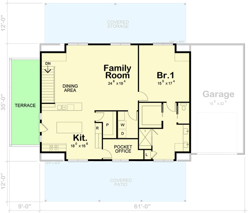 Plan 42466DB: Spacious Garage Apartment with Workshop and Home Office - Floor Plan - 2nd Floor - Barndominium, Carriage, Country, Craftsman, Mountain, New American, Rustic