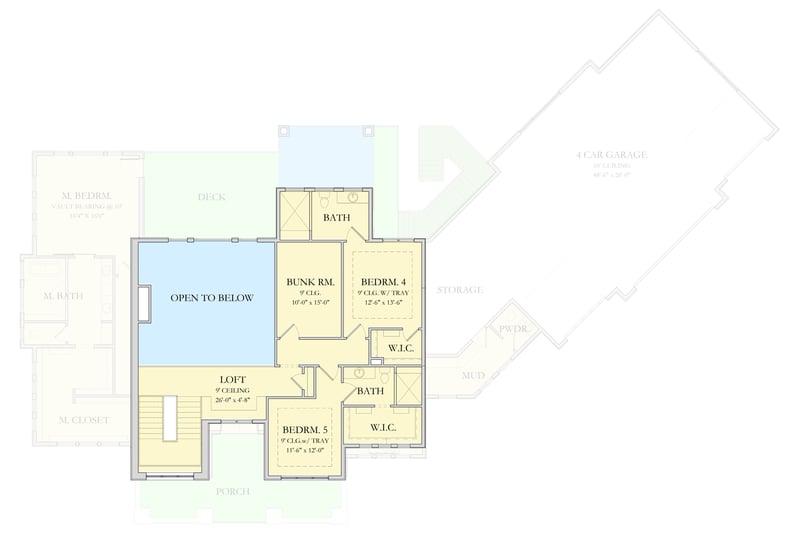 Plan 490147NAH: Expansive Modern Farmhouse Plan with Home Theater and Two 4-Car Garages - Floor Plan - 2nd Floor - Modern Farmhouse, New American, Transitional