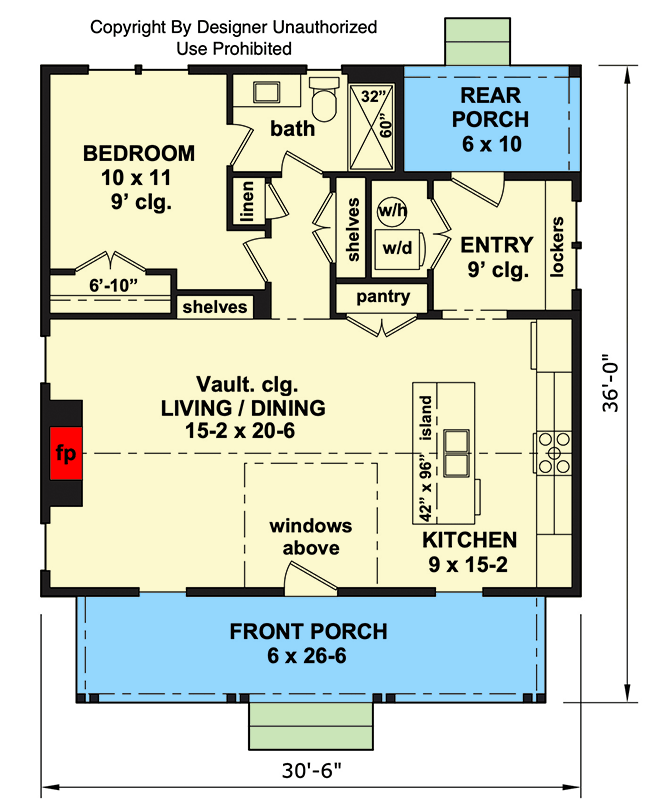 Plan 140026RK: Country House Plan with Spacious Front Porch - Floor Plan - Main Level - Country