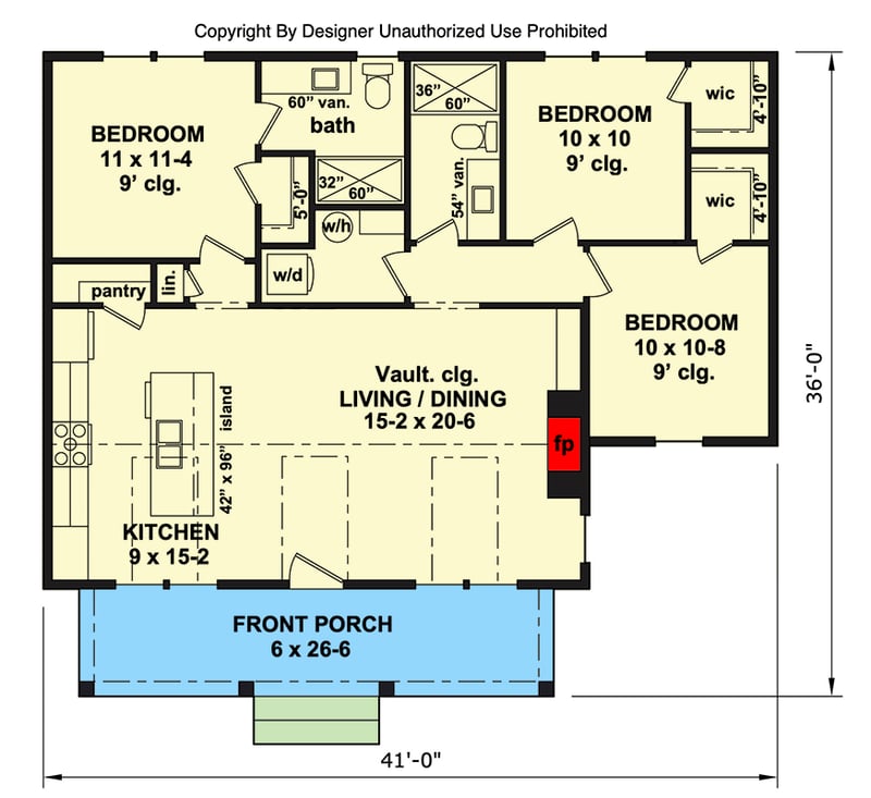 Plan 140036RK: Modern Farmhouse House Plan with Front Porch - Floor Plan - Main Level - Country, Farmhouse, Modern Farmhouse