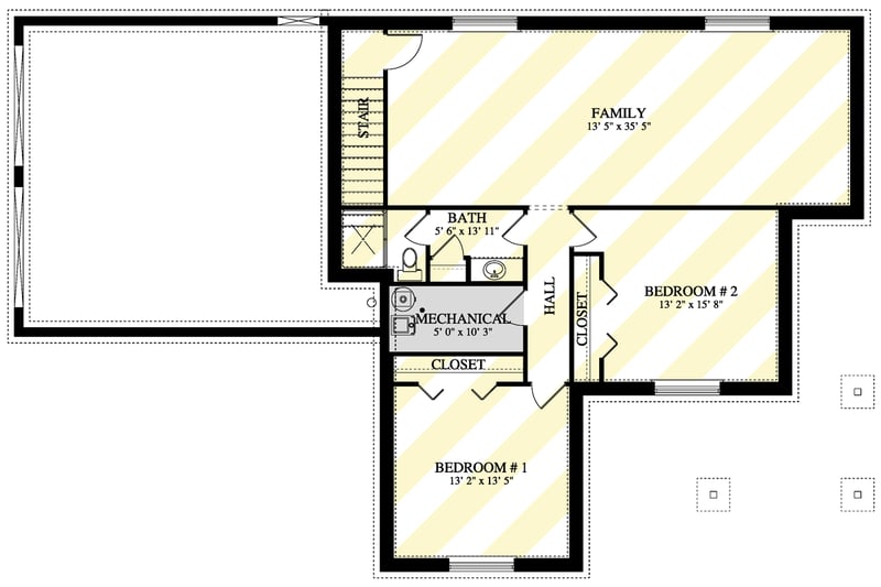 Plan 61644UT: Craftsman Mountain House Plan with Wrap Around Front Porch - Floor Plan - Optional Lower Level - Craftsman, Mountain, Rustic