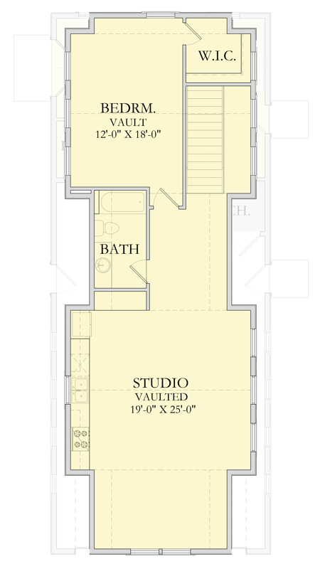 Plan 490163NAH: Garage Plan with Upstairs Attached Apartment and Finished Bonus Room - Floor Plan - 2nd Floor - Craftsman