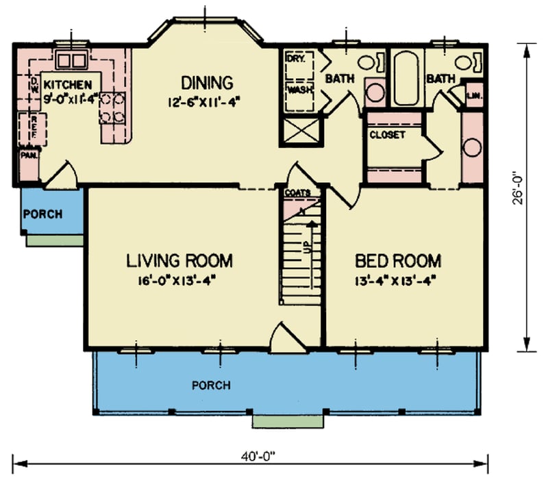 Plan 25919GE: Country Craftsman Plan with Split Bedroom Design - Floor Plan - Main Level - Country, Craftsman