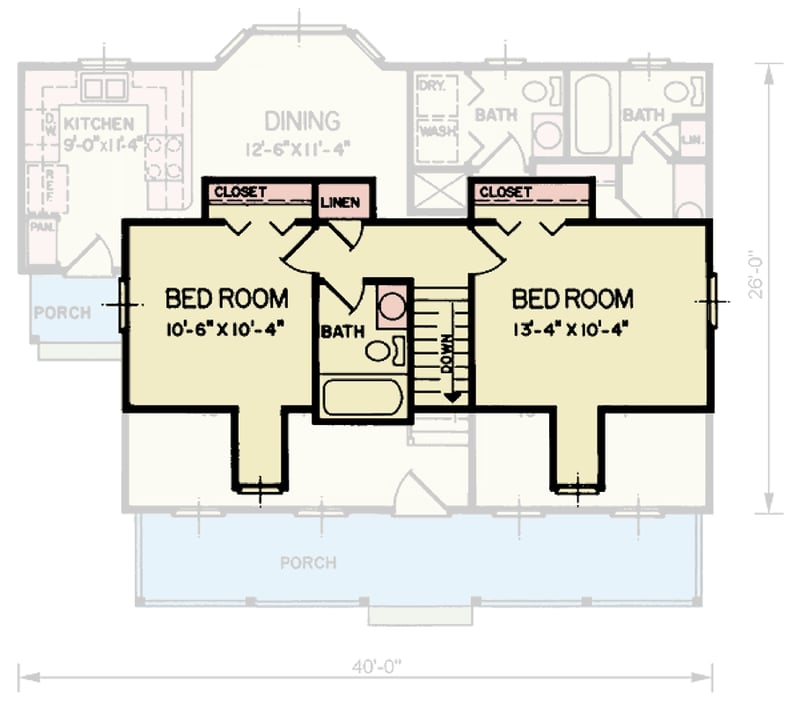 Plan 25919GE: Country Craftsman Plan with Split Bedroom Design - Floor Plan - 2nd Floor - Country, Craftsman