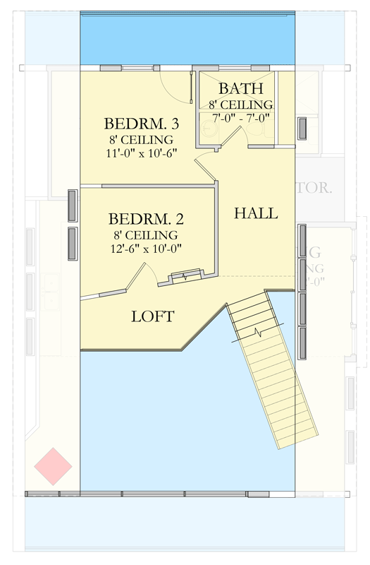 Plan 490167NAH: A-Frame House Plan with Loft and Two-Story Great Room - Floor Plan - 2nd Floor - A-Frame, Mountain