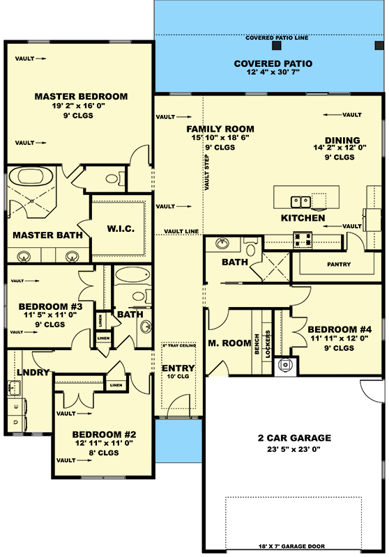 Plan 506051BRY: Modern Contemporary House Plan with Outdoor Kitchen and Split Bedrooms - Floor Plan - Main Level - Contemporary, Modern