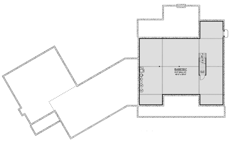 Plan 135373GRA: Modern Farmhouse Ranch with Angled 3-Car Garage and In-Law Suite, Guest Apartment - Floor Plan - Unfinished Basement - Barndominium, Contemporary, Modern Farmhouse, Ranch