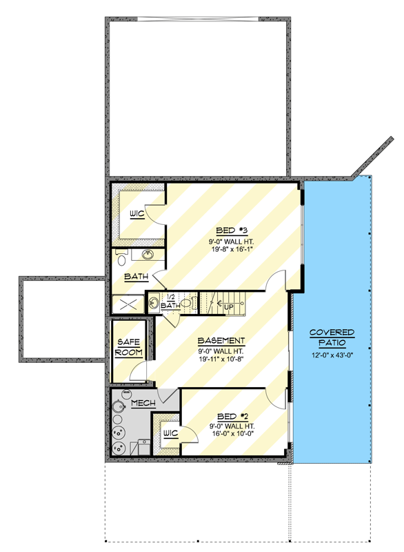 Plan 135372GRA: Mountain Contemporary House Plan with Expansive Deck - Floor Plan - Optionally Finished Lower Level - Contemporary, Mountain, New American