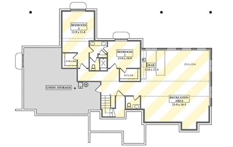 Plan 95282RW: Expansive Hill Country House Plan with Outdoor Fireplace - Floor Plan - Optional Lower Level - Hill Country