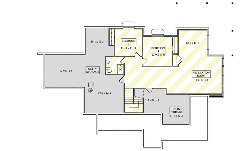 Plan 95284RW: Contemporary Mountain Ranch House Plan with Wraparound Porch - Floor Plan - Optional Lower Level - Contemporary, Mountain, Ranch, Rustic