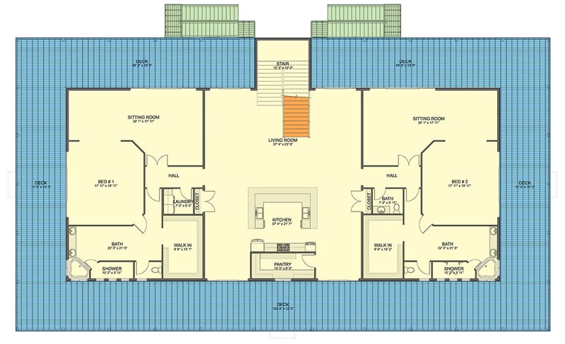 Plan 61649UT: Expansive Two-Bedroom Luxury Traditional Home with RV Garage and Workshop - Floor Plan - 2nd Floor - Traditional