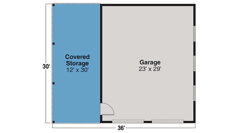Plan 720135DA: Rustic Mountain Cabin with Loft and Vaulted Great Room - Floor Plan - Detached Garage Plan - Cabin, Mountain, Rustic