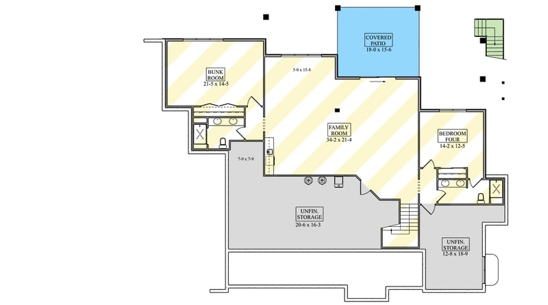 Plan 95298RW: Modern Farmhouse House Plan with 4-Car Garage and Butler Pantry - Floor Plan - Optional Lower Level - Modern Farmhouse, New American