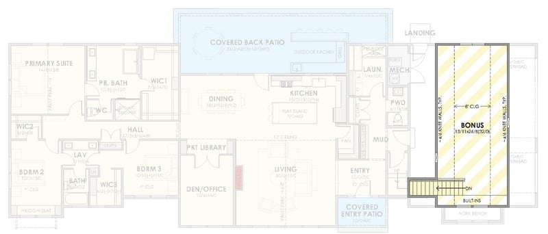 Plan 470312REY: Spacious Modern Farmhouse Plan with 3-Car Garage and Outdoor Kitchen - Floor Plan - Optional Bonus Upper Level - Farmhouse, Modern Farmhouse