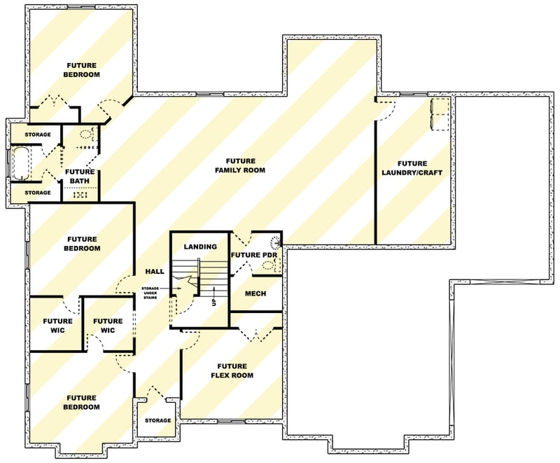 Plan 506053BRY: Luxury 2731 Sq Ft Modern Craftsman House Plan with 3-Car Garage - Floor Plan - Unfinished Basement - Contemporary, Craftsman, Modern