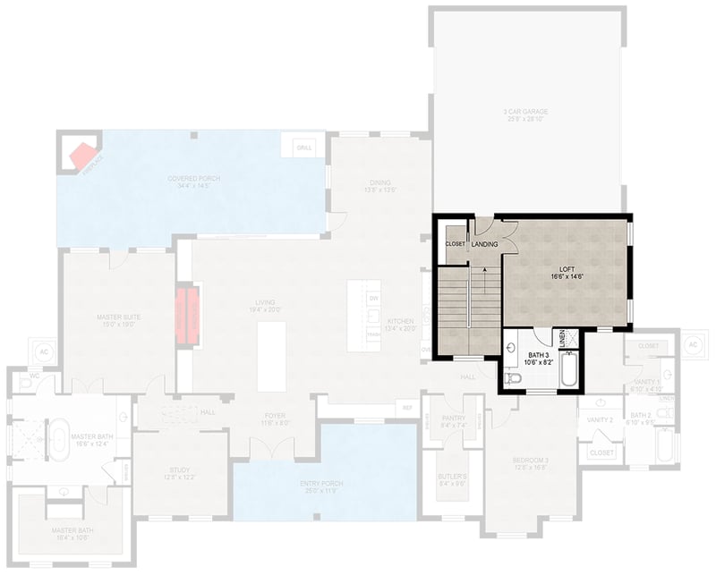 Plan 430146LY: Hill Country House Plan with Outdoor Kitchen and Home Office - Floor Plan - 2nd Floor - Hill Country
