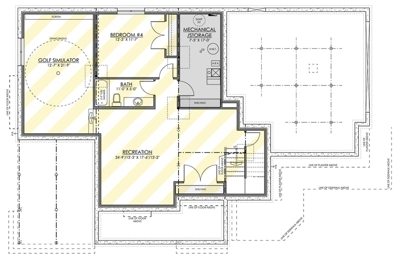 Plan 81881AB: Modern Farmhouse House Plan with Wrap-Around Porch and Flexible Living Spaces - Floor Plan - Optionally Finished Lower Level - Modern Farmhouse, New American