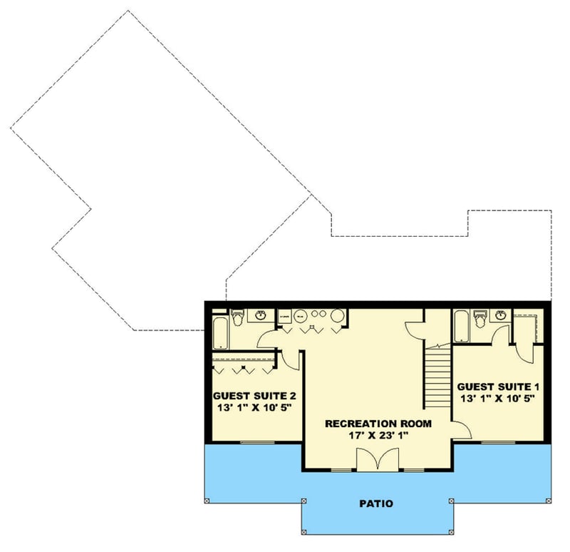 Plan 350150GH: Spacious Modern Craftsman House Plan with Walkout Basement and Four-Car Garage - Floor Plan - Lower Level - Craftsman, Modern, Mountain