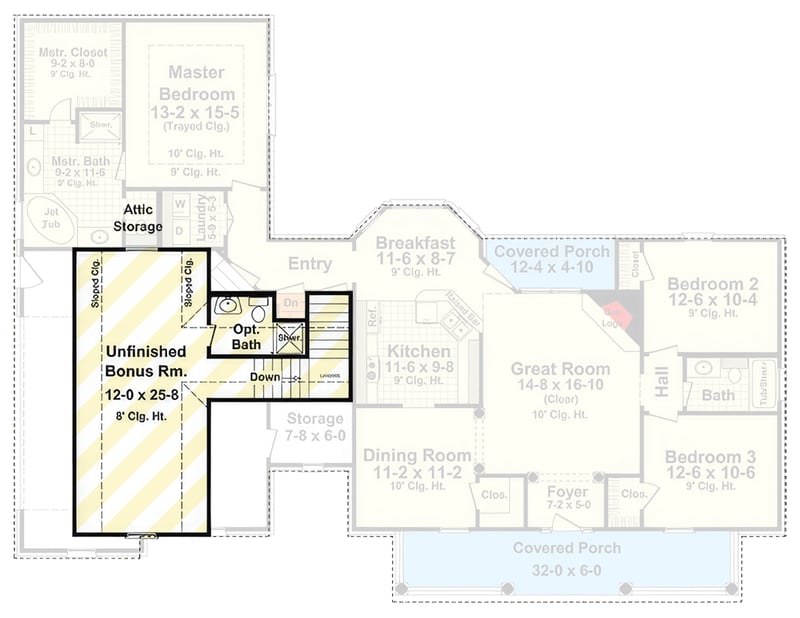 Plan 51284MM: Inviting 3-Bed Farmhouse House Plan with Main Level Master Suite - Floor Plan - 2nd Floor - Country, Farmhouse