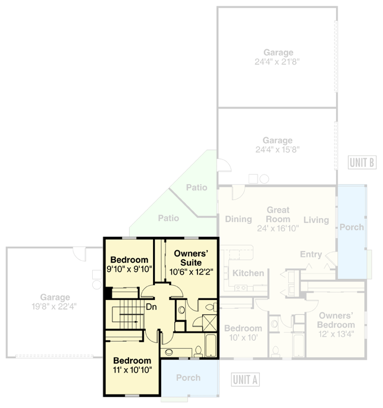 Plan 720144DA: Craftsman House Plan with Dual Living Suites and 5-Car Garage - Floor Plan - 2nd Floor - Craftsman, Traditional