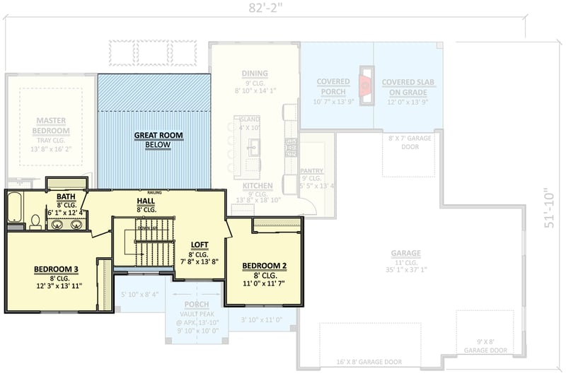 Plan 911063JVD: Stunning Craftsman House Plan: Main Level Master, 2-Story Great Room and 3-Car Garage - Floor Plan - 2nd Floor - Craftsman, New American, Traditional
