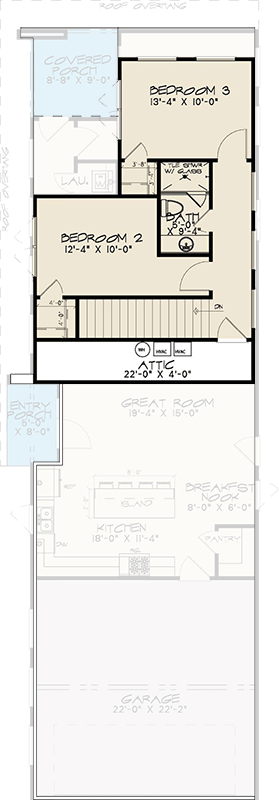 Plan 700506SND: Sleek Modern 3-Bedroom House Plan with First-Floor Master Suite - Floor Plan - 2nd Floor - Contemporary, Mid Century Modern, Modern
