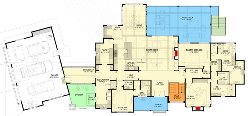 Plan 64554SC: Expansive 5-Bed European Plan with Entertainers Dream Walkout Lower Level - Floor Plan - Main Level - European, Northwest, Transitional