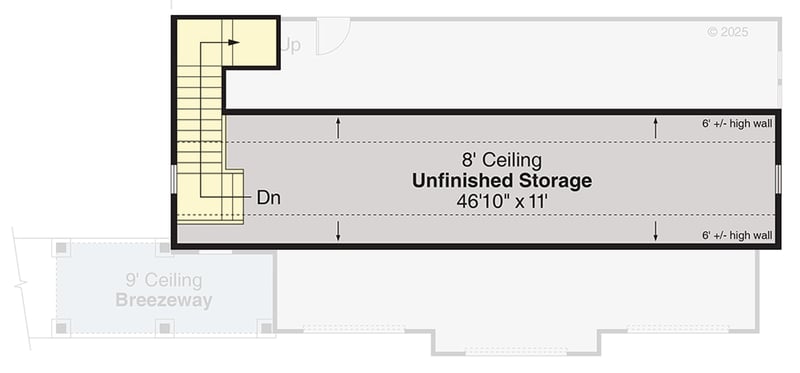 Plan 720149DA: Spacious 3-Car Detached Garage with Storage and Breezeway - Floor Plan - 2nd Floor - Craftsman, Rustic
