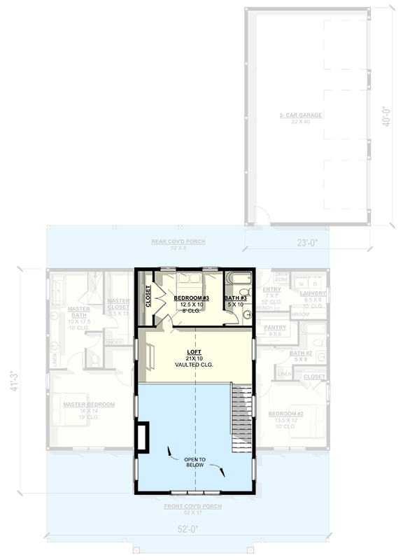 Plan 405048FDC: Farmhouse Barndominium House Plan with Loft and 3-Car Garage - Floor Plan - 2nd Floor - Barndominium, Farmhouse