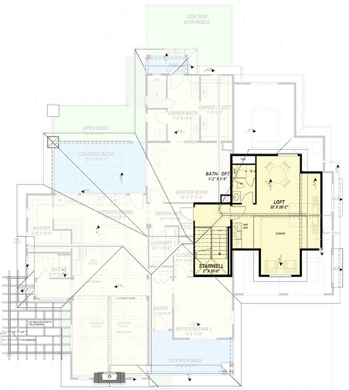 Plan 64555SC: Grand Craftsman Mountain House Plan: 3 or 5 Bed, 4-Car Garage, Main Level Master - Floor Plan - 2nd Floor - Craftsman, Mountain