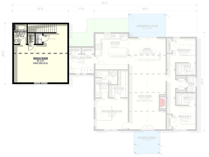 Plan 405065FDC: 2502 Sq Ft Barndominium House Plan with Split Bedrooms and Vaulted Ceilings - Floor Plan - 2nd Floor - Barndominium, Country