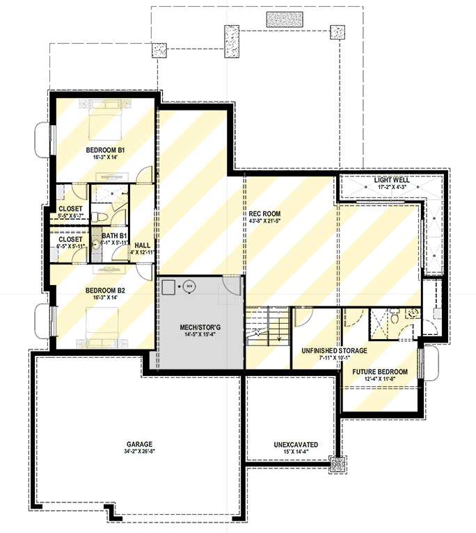Plan 64556SC: Expansive Mountain Ranch House Plan with Main Level Primary Suite and Outdoor Kitchen - Floor Plan - Optional Lower Level - Contemporary, Craftsman, Mountain, Ranch