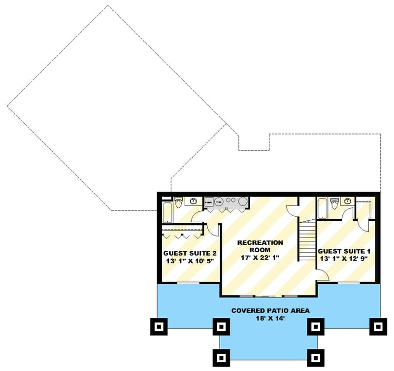 Plan 350154GH: Modern Mountain House Plan with Walkout Basement and 4-Car Garage - Floor Plan - Optional Finished Lower Walkout Level - Craftsman, Modern, Mountain