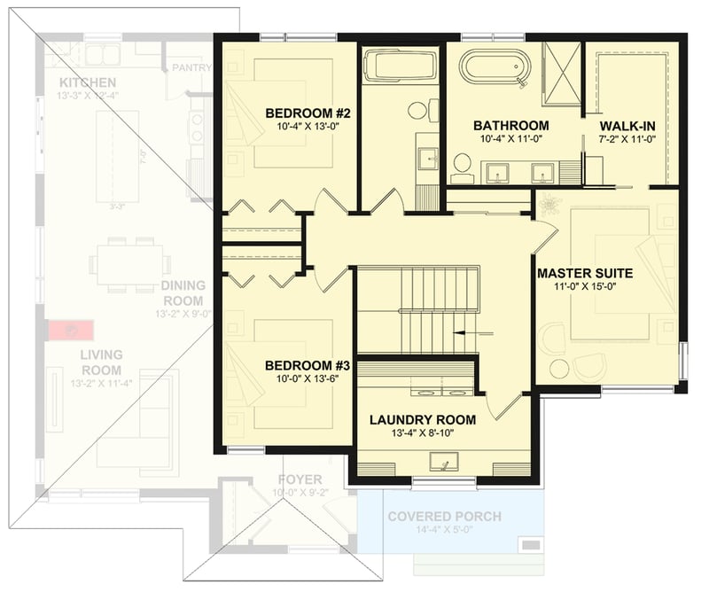 Plan 22707DR: Contemporary Modern Duplex House Plan with Dual Suites & Butler's Pantry - Floor Plan - 2nd Floor - Contemporary, Modern