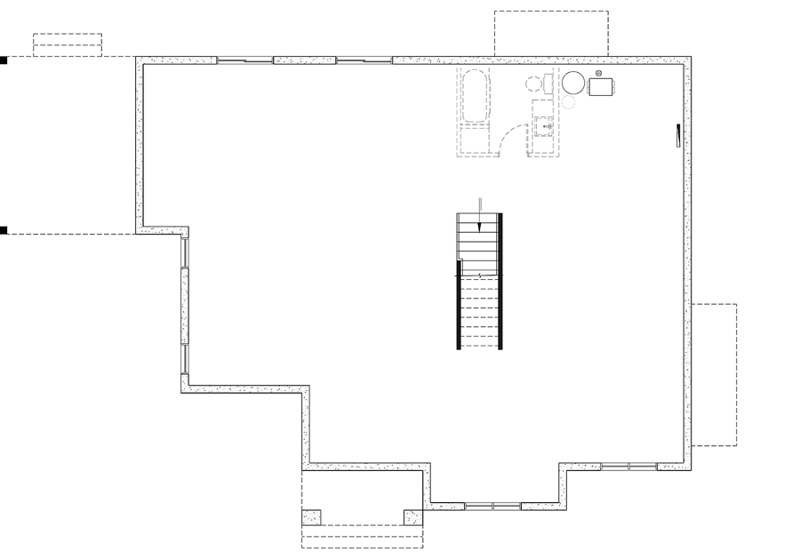 Plan 22712DR: Modern Transitional Ranch House Plan with 3 Beds and Outdoor Kitchen - Floor Plan - Unfinished Basement - Contemporary, European, Ranch, Transitional