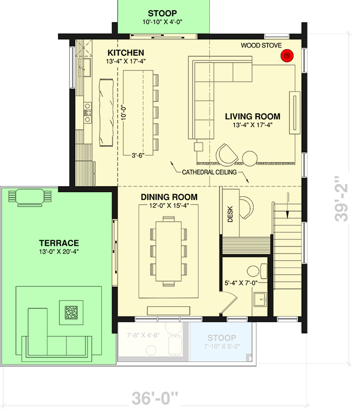 Plan 22722DR: Modern Scandinavian 3 Bed House Plan with Walkout Garage and Outdoor Kitchen - Floor Plan - 2nd Floor - Modern, Scandinavian