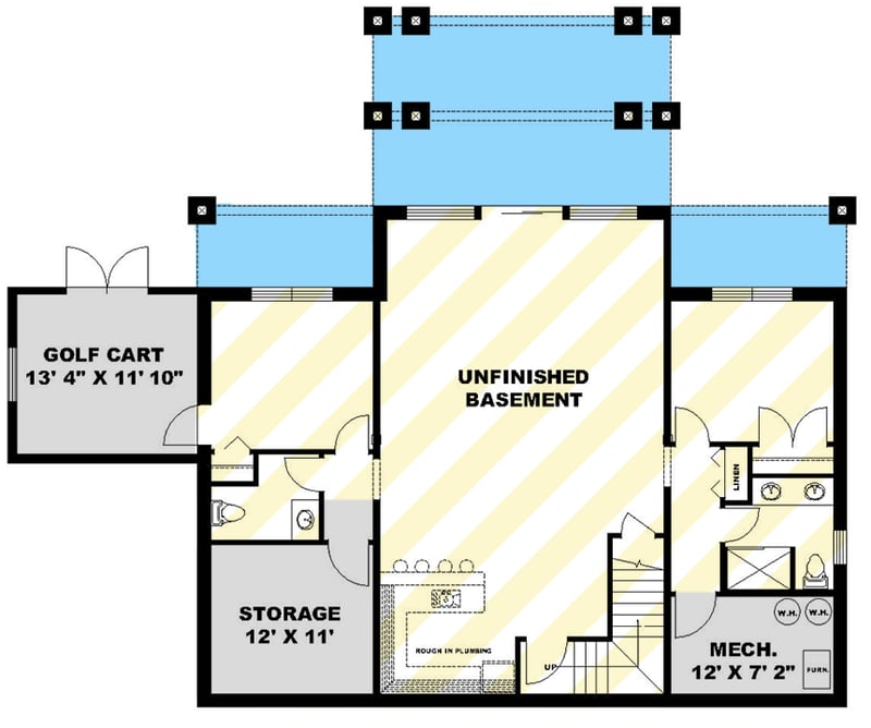 Plan 350174GH: Craftsman Mountain House Plan with Master on Main and Two-Story Great Room - Floor Plan - Optionally Finished Lower Level - Craftsman, Mountain